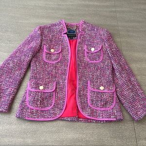 J Crew Pink Tweed Blazer Size 4